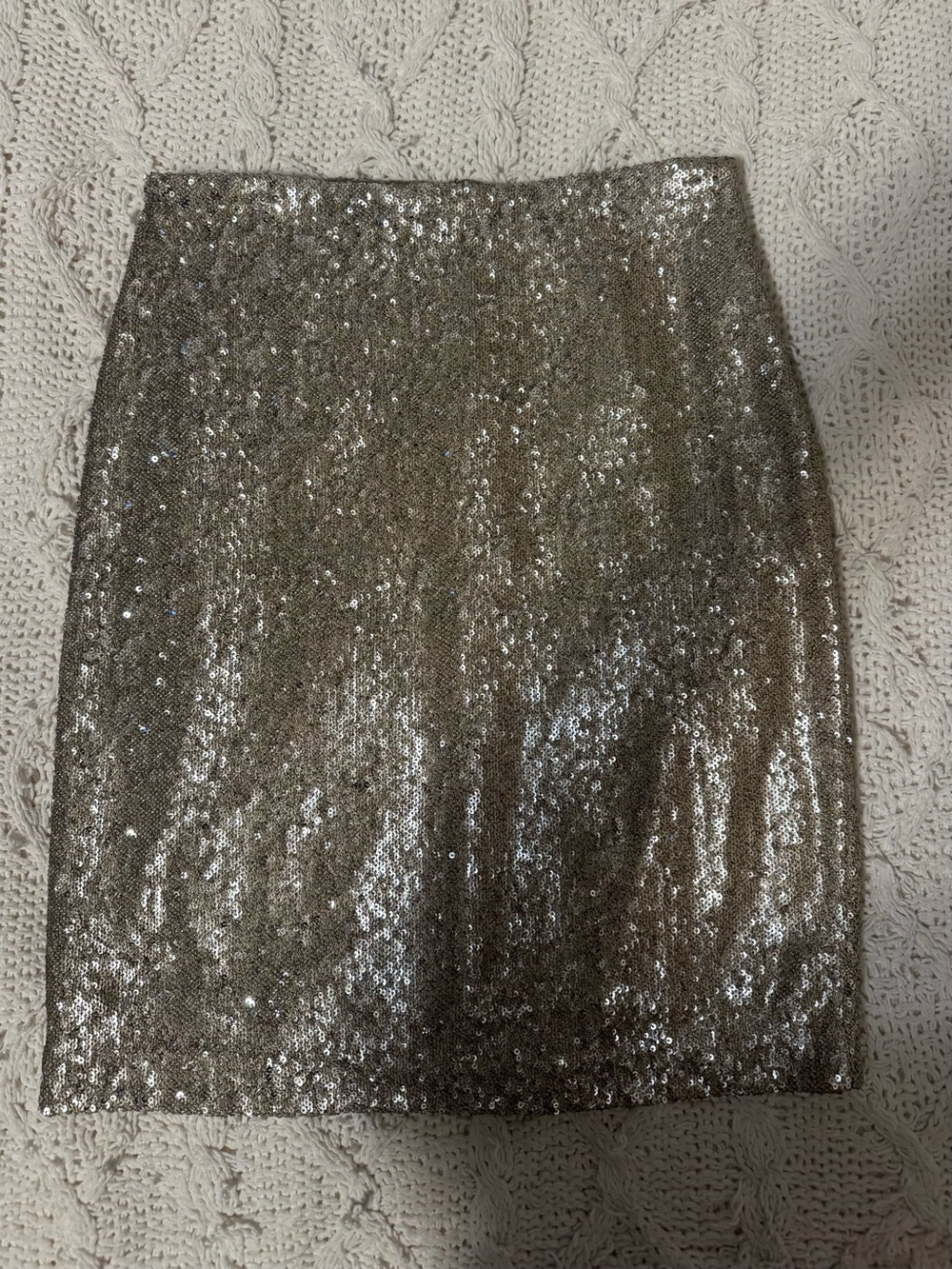 WHBM Metallic Sequin Pencil Skirt - Champagne size 0